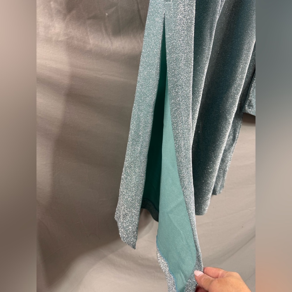 Boston Proper Glitter Pant Suit Blue/Green - Picture 5 of 8